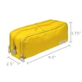 thumbnail image 2 of Wrapables Large Capacity Pencil Case, 3 Compartment Pencil Pouch for Stationery Pens, Yellow, 2 of 6