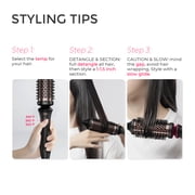 TYMO STYLUX Thermal Brush, 3-in-1 Heated Round Brush for Blowouts, Straightening & Curling, 1.7-inch Ceramic Barrel, Dual Voltage, Black