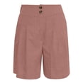 thumbnail image 5 of DHFJKG Womens Summer Straight Leg Shorts Casual Elastic Waist Solid Color Loose Fit Comfortable Daily Wear Shorts With Pockets Versatile Bottoms, 5 of 7