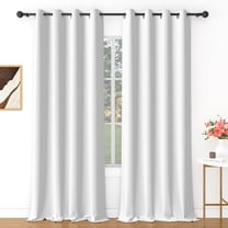 Lfeey White Blackout Curtains 84 Inch Length, Thermal Insulated Room Darkening for Bedroom/Bathroom, 2 Panels