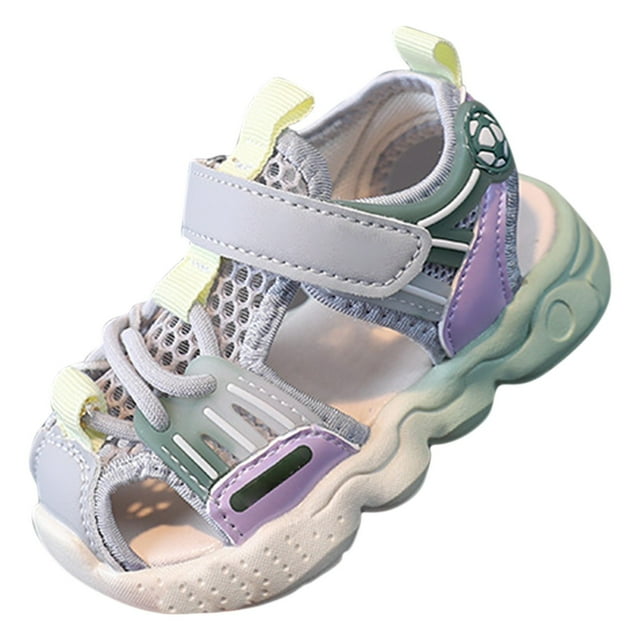 MIASHUI Sandales de Sport à Bout Fermé pour Garçons et Filles, Chaussures d'Eau de Plage, Gris, 4-4.5 Ans