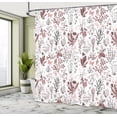 thumbnail image 4 of Abstract Shower Curtain, Simplistic Classic Greek Inspired Pattern in Monochrome Design, Cloth Fabric Bathroom Decor Set with Hooks, Umber and Taupe, 4 of 4