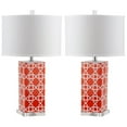 thumbnail image 2 of SAFAVIEH Quatrefoil 27 in. Ceramic Table Lamp with Off-White Cotton Shade, Set of 2, 2 of 6