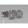 thumbnail image 3 of 14k White Gold Round Cut Classic Halo Diamond Stud Earrings (0.5 Ct,H Color,VS Clarity), 3 of 5