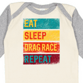 thumbnail image 4 of Inktastic Drag Racing Eat Sleep Drag Race Repeat Boys or Girls Long Sleeve Baby Bodysuit, 4 of 5