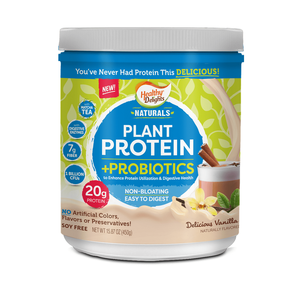 Healthy Delights Naturals Plant Protein + Probiotics Powder, Vanilla