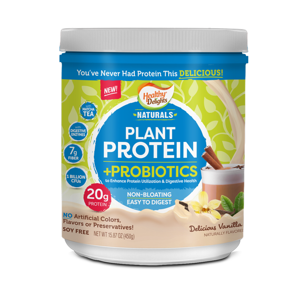 Healthy Delights Naturals Plant Protein + Probiotics Powder, Vanilla