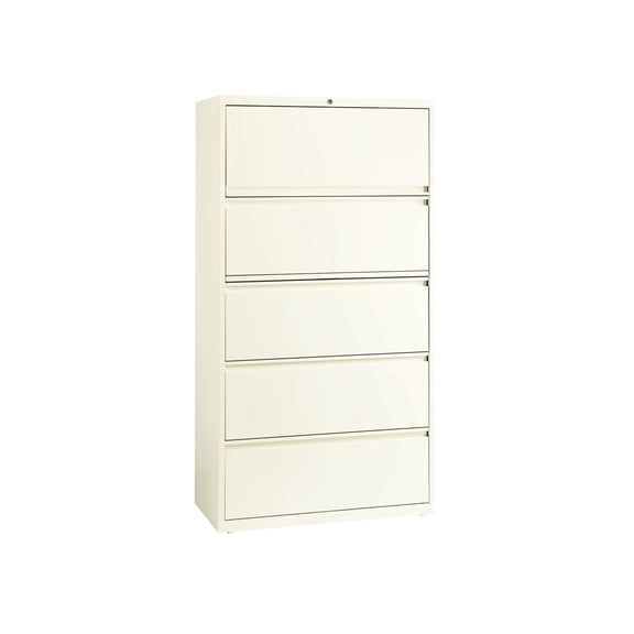 Hirsh 36 Inch Wide 5 Drawer Metal Lateral File Cabinet for Home and Office, Holds Letter, Legal and A4 Hanging Folders, Cloud