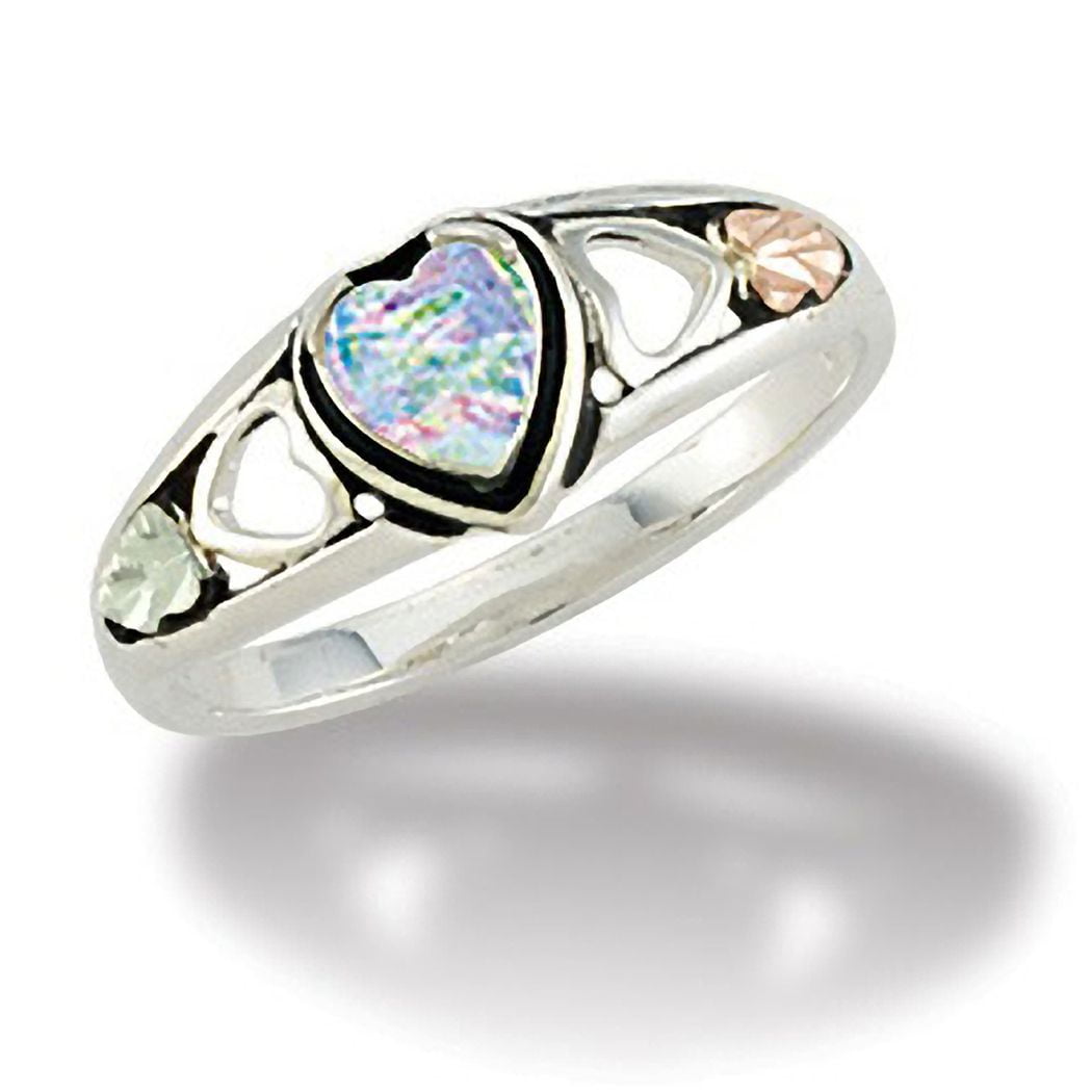 SZ 5-9 LADIES RING W/ 1 CT OPAL & ACCENTS 925 STERLING SILVER
