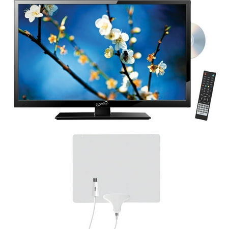 Supersonic 22" Class - Full HD, LED TV/DVD Combination - 1080p, 60Hz (SC-2212) and Mohu Leaf 50 HDTV Antenna