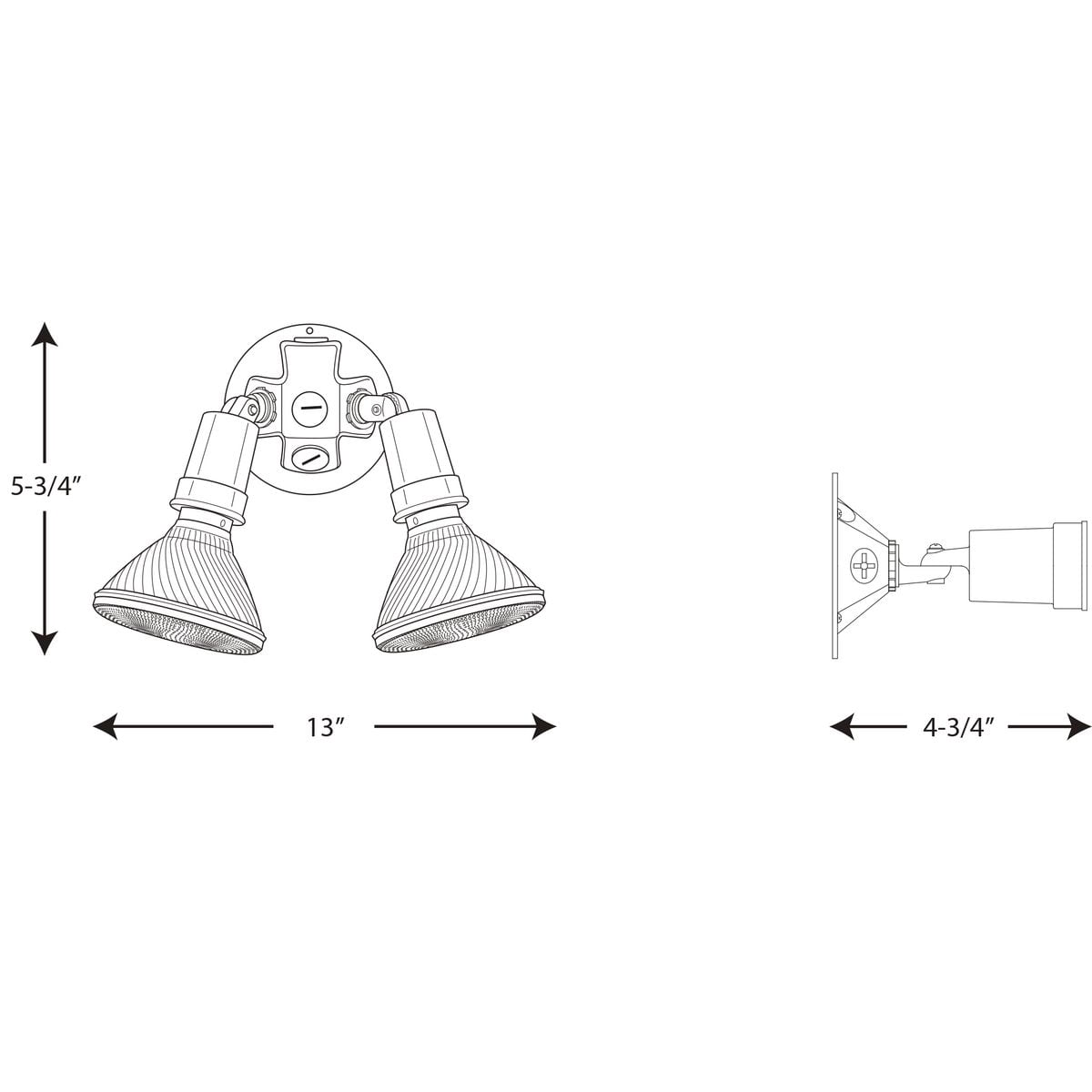 Two-Light Adjustable Swivel Flood Light