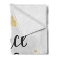 thumbnail image 2 of Once upon a Time Soft Flannel Fleece Throw Blanket, Words with Stars Crown Nostalgic Lettering, Cozy Plush for Indoor and Outdoor Use, 50" x 60", Charcoal Grey Yellow, by Ambesonne, 2 of 5