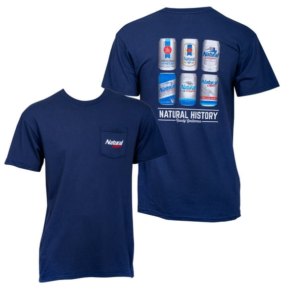 Natural Light Natty Light Natural History Rowdy Gentleman Blue Mens T-Shirt - Medium
