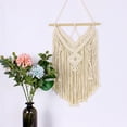 thumbnail image 6 of LYCAQL Macrame Woven Wall Hanging Boho Geometric Woven Tapestry Beige Cotton Handmade Bohemian Art Decor with Tassel Craft Ornament for Bedroom Living Room Apartment Nursery (Beige), 6 of 7