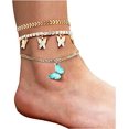 thumbnail image 1 of Nvzi 1 pulsera de tobillo para mujer con diseño de mariposa, cadena de tobillo ajustable para playa de verano para mujer, el mejor regalo para familiares y amigos en Navidad (A), 1 of 5