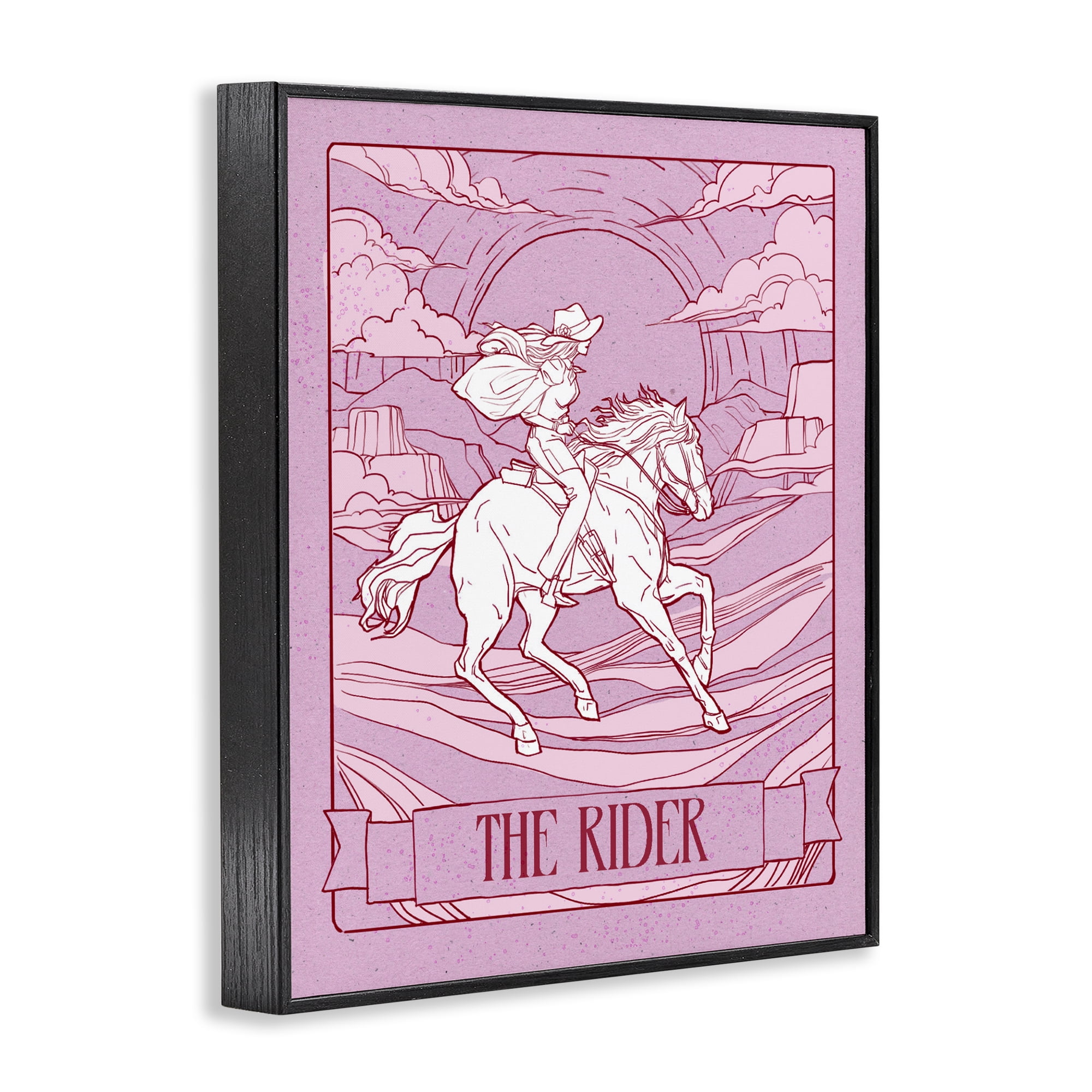 Stupell Industries Cowgirl Rider Tarot Card Black Framed Giclee Art, design by Ziwei Li