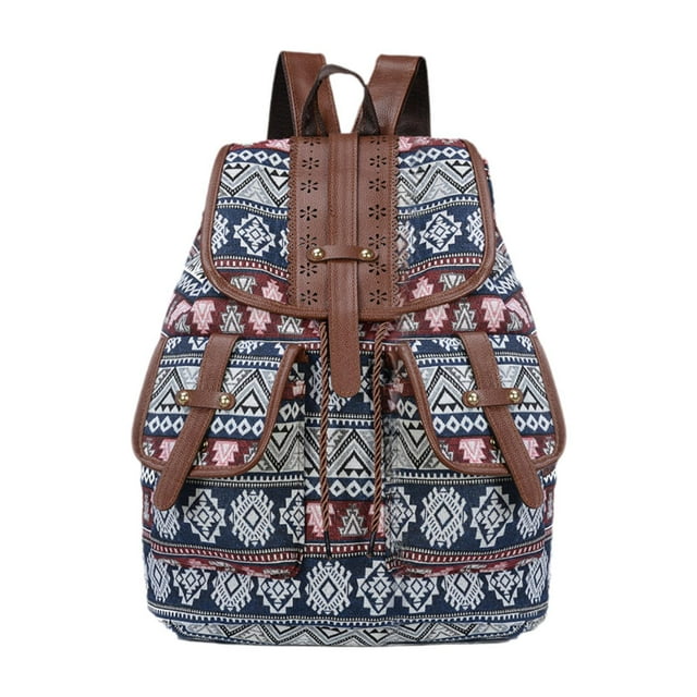 Mochila con diseño retro étnico para mujer, bolso informal, mochila moderna para mujer. Estilo A