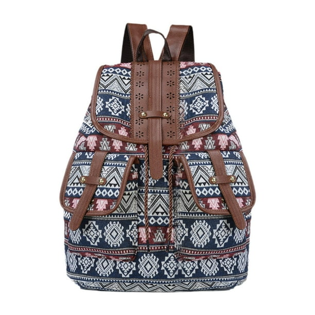 Mochila con estampado étnico para mujer, ligera, con cierre de cordón, moderna, de tela Oxford Estilo A