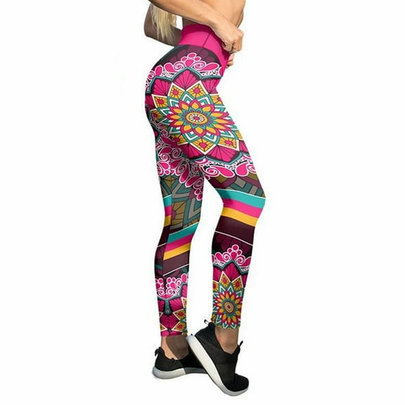 CONZONE Womens Yoga Leggings High Waist Leggings for Women Lightweight Colorful Graphic Gym Workout Yoga Pants Compression Tights