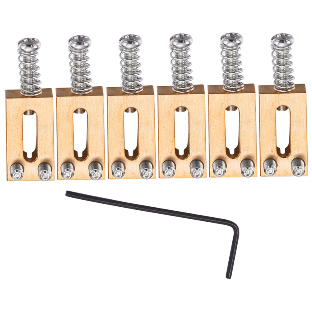 AURARMLET 6Pcs Metal Guitar Bridge Saddles with Precise Manufacturing for Tremolo Bridge System