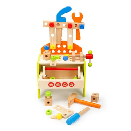 

CLEARANCE! Wooden Play Tool Workbench Set for Kids Toddlers