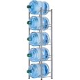 thumbnail image 1 of 5-Tier Water Cooler Jug Rack, 5 Gallon Bottle Storage Rack Detachable Heavy Duty Cabby for Home, Office Organization (Silver), 1 of 7