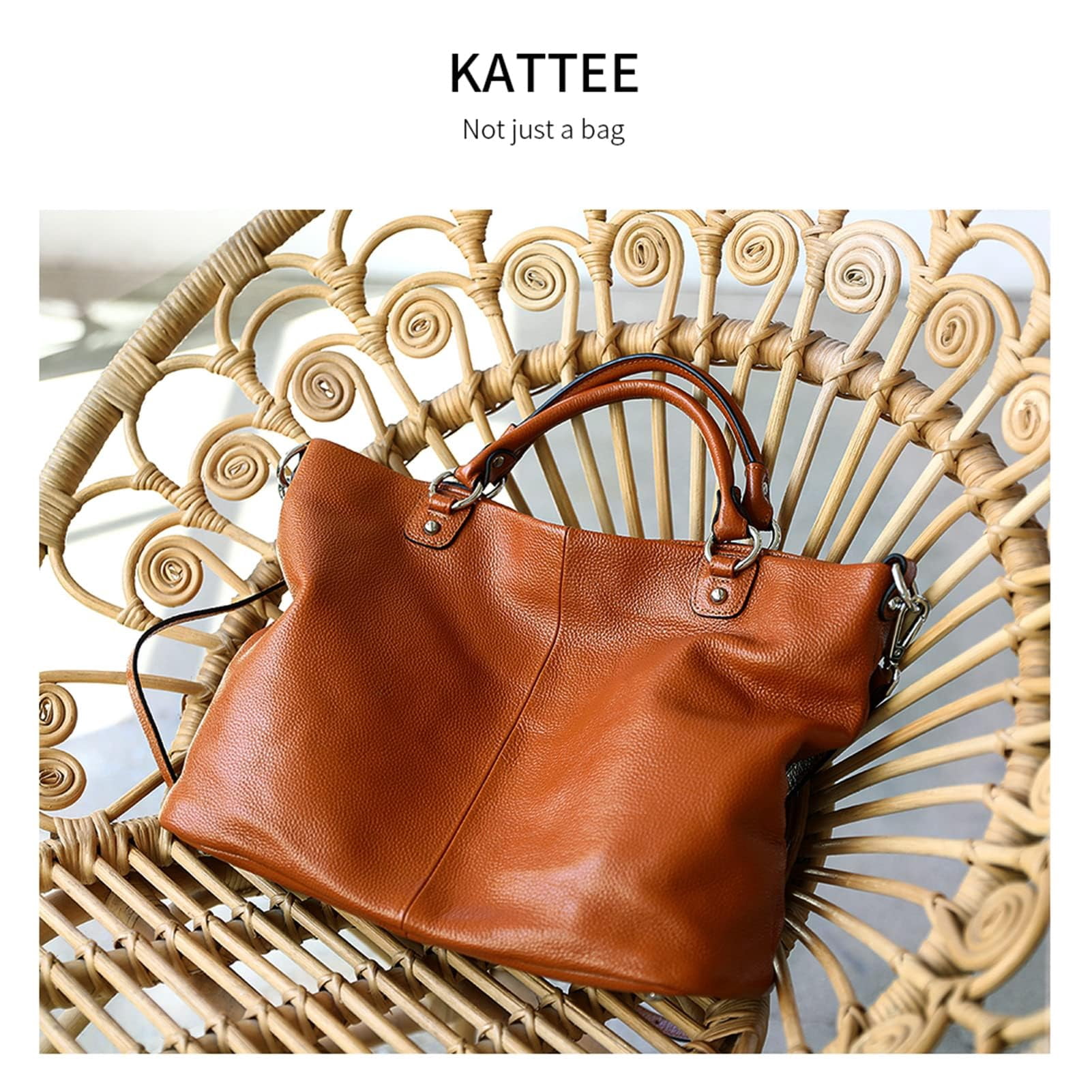 Kattee Women's Soft Leather Tote Bag, Top Satchel Purses and Handbags