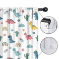 thumbnail image 4 of Blackout Kids Curtains,White Dinosaurs Rainbows Cacti Pattern Childrens Insulated Curtains Set Of 2,Bedroom Essentials,Toddler Room Decor 42"x54", 4 of 5