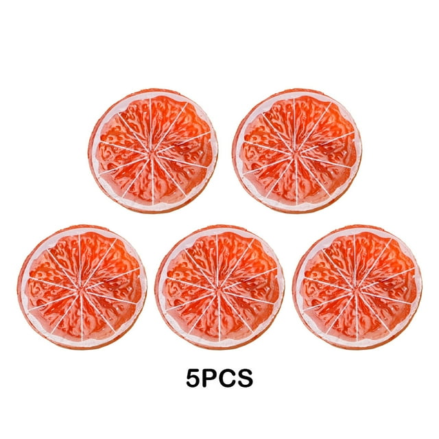 Langgg 5pcs ABS Simulation Fruits Section For Home Decoration Etc High Simulation Fruit Slice Model 5