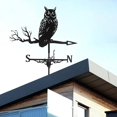 thumbnail image 6 of Metal Weathervane with Owl Ornament, Garden Stake Weather Vane Professional Measuring Tool Garden Yard Roof Mount Black09, 6 of 8