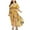Yellow, variant on Lenago Plus Size Summer Dresses for Women 2026 Boho Flower Print High Low Maxi Dress V-Neck Short Sleeve Dresses for Party Casual