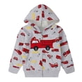 thumbnail image 4 of Weebloom Boys Zip Up Hoodies Jacket With Pocket Hoodies Sweatshirts Truck 3D Digital Print Loose Fit Pullover Casual Hooded Sweatshirt Red 11-12 Years, 4 of 4