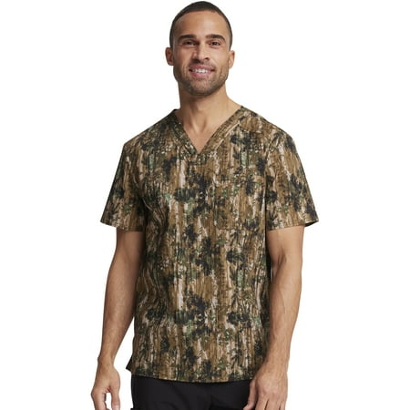 

Cherokee Prints Scrubs Top For Men V-Neck Print Plus Size CK692 3XL Outdoor Life