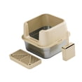 thumbnail image 3 of kusrkot Cat Litter Box Cat Litter Container High Side Anti Splashing Pet Litter Tray Khaki, 3 of 9
