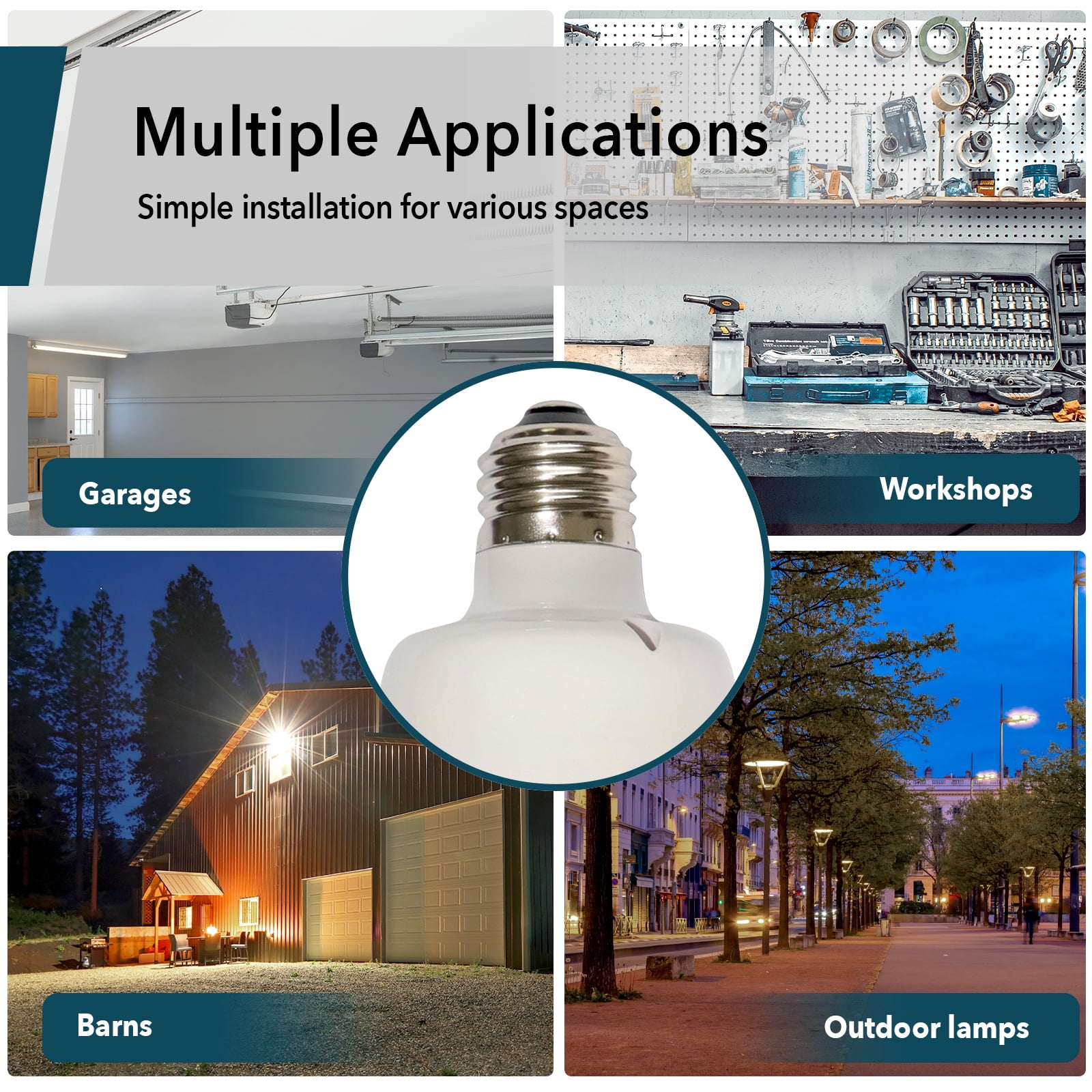 6975 Lumen, Damp Rated LED Corn Cob Bulb, 45-Watt, 350-Watt Equivalent, 5000K Daylight, E26
