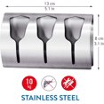 thumbnail image 3 of Adhesive Bathroom Towel Rack, Kitchen Towel Hook with 3 Brushed Stainless Steel Hooks, 10kg, 3 of 5
