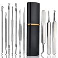 thumbnail image 1 of Kit de herramientas para extraer espinillas, kit profesional de eliminación de acné, herramienta extractora de comedones y espinillas, 10 Uds., 1 of 5