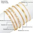thumbnail image 2 of Cterwk Gold Link Bracelet Set for Women Girls, 14K Gold Plated Classic Adjustable Layered Bracelets Jewelry, 2 of 5