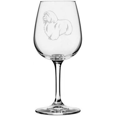 Coton de Tulear Dog Themed Etched 12.75oz Libbey Wine Glass
