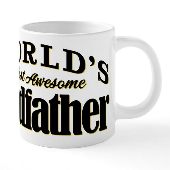 CafePress - World's Most Awesome Godfat - 20 Oz White Ceramic Mega Mug