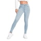 thumbnail image 1 of Gibobby Pantalones para mujer Pantalones vaqueros clásicos para mujer Pantalones de lápiz de mezclilla azul de cintura alta delgados ocasionales Pantalones(Azul claro,CH), 1 of 5