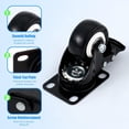 thumbnail image 4 of Ruedas de goma para trabajo pesado, ruedas para muebles, ruedas giratorias de 360°, ruedas industriales con freno de 1,5/2 pulgadas, 4 of 5