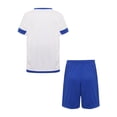 thumbnail image 2 of Sxiwei Kids Boys Girls Soccer Jersey with Shorts Set Football Basketball Sports Suit Team Training White 24, 2 of 7