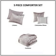 thumbnail image 4 of 5 Piece Crinkle Velvet Comforter Set Blush Full/Queen, 4 of 10