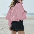 thumbnail image 5 of Aswuknt Womens Gingham Bomber Jacket Plaid Oversized Zip Up Stand Collar Casual Coat Spring Fall Cropped Jackets With Pockets, 5 of 7