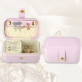 thumbnail image 5 of Unique Bargains 1pc Mini Elegant Square Jewelry Box for Travel Purple, 5 of 6