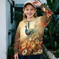 thumbnail image 2 of Chririnla Oil Painting Peacock Oversize Tunic Tops for Girls Plus Size Kids Blouse Shirt Half Zip Sweatshirt Pullover Sweatshirts Loose Comfy Casual Size 11-12, 2 of 7