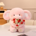 thumbnail image 2 of 11.81Inch Valentines Pink Elephant Holding Rose Bouquet Stuffed Animals Plush Toys, Kawaii Soft Plush Doll for Her/Girlfriend Lover Mom Teens Valentines Day Christmas Anniversary Gifts, 2 of 9