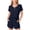Dark Blue, variant on Girls 2 Piece Short Set Kids Summer Outfit Soft Solid Color Short Sleeve Button Down T-shirt Elastic Waist Shorts Sweatsuit Set(Brick Red,2-3 Years)