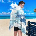thumbnail image 5 of Dreamtimes Beach Towels Write Blue Tie Dye Camping Towels Sand Free Beach Towel, 30"x60" Large Beach Towels Quick Dry Bath Travel Towels Pool Yoga Beach Mat for Men Women, 5 of 7